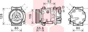 Van Wezel 0900K282 - Компрессор кондиционера autospares.lv