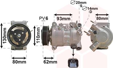 Van Wezel 0901K707 - Компрессор кондиционера autospares.lv