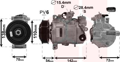 Van Wezel 0600K495 - Компрессор кондиционера autospares.lv