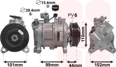 Van Wezel 0600K498 - Компрессор кондиционера autospares.lv