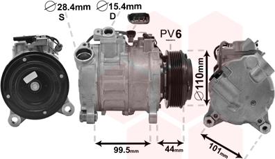 Van Wezel 0600K493 - Компрессор кондиционера autospares.lv