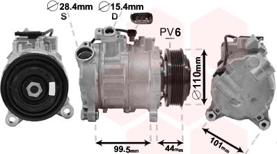 Van Wezel 0600K492 - Компрессор кондиционера autospares.lv