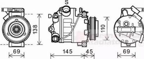 Van Wezel 0600K444 - Компрессор кондиционера autospares.lv