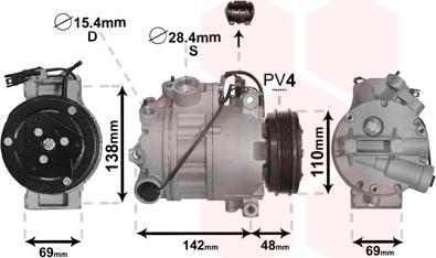 Van Wezel 0600K443 - Компрессор кондиционера autospares.lv