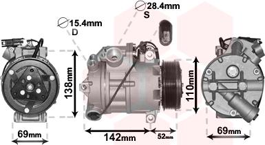 Van Wezel 0600K442 - Компрессор кондиционера autospares.lv