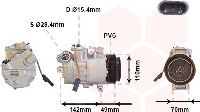 Van Wezel 0600K411 - Компрессор кондиционера autospares.lv