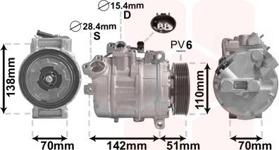 Van Wezel 0600K417 - Компрессор кондиционера autospares.lv