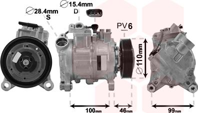 Van Wezel 0600K489 - Компрессор кондиционера autospares.lv