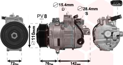 Van Wezel 0600K486 - Компрессор кондиционера autospares.lv