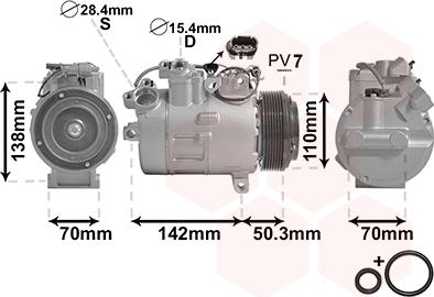 Van Wezel 0600K428 - Компрессор кондиционера autospares.lv