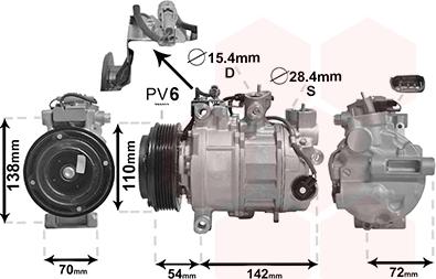 Van Wezel 0600K551 - Компрессор кондиционера autospares.lv