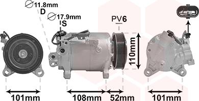 Van Wezel 0600K566 - Компрессор кондиционера autospares.lv