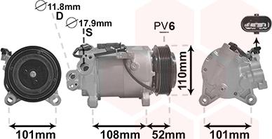 Van Wezel 0600K567 - Компрессор кондиционера autospares.lv