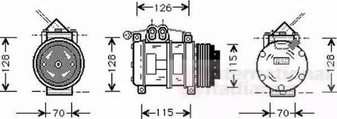 Van Wezel 0600K074 - Компрессор кондиционера autospares.lv