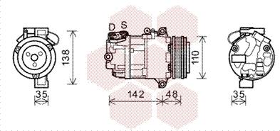 Van Wezel 0600K390 - Компрессор кондиционера autospares.lv