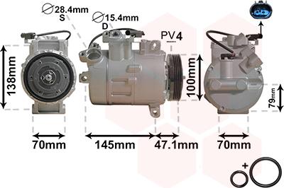 Van Wezel 0600K306 - Компрессор кондиционера autospares.lv