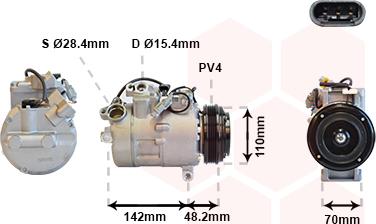 Van Wezel 0600K385 - Компрессор кондиционера autospares.lv