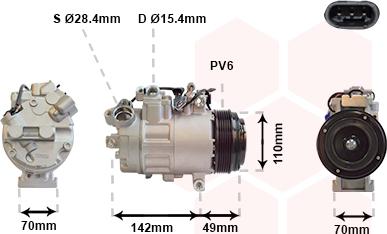 Van Wezel 0600K387 - Компрессор кондиционера autospares.lv