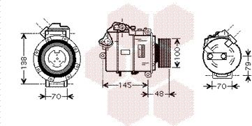 Van Wezel 0600K328 - Компрессор кондиционера autospares.lv