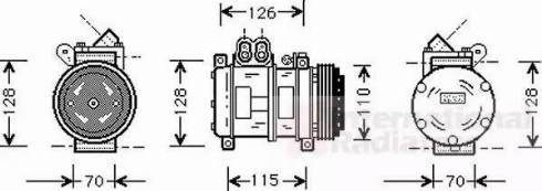 Van Wezel 0600K229 - Компрессор кондиционера autospares.lv