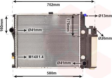 Van Wezel 06012711 - Радиатор, охлаждение двигателя autospares.lv