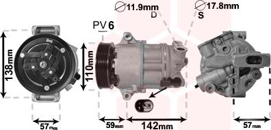 Van Wezel 0100K133 - Компрессор кондиционера autospares.lv