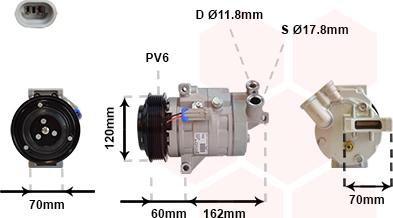 Van Wezel 0800K052 - Компрессор кондиционера autospares.lv