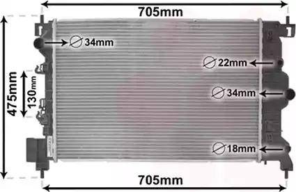 Van Wezel 08012701 - Радиатор, охлаждение двигателя autospares.lv