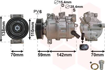 Van Wezel 0300K401 - Компрессор кондиционера autospares.lv