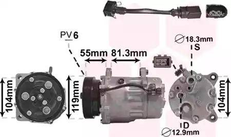 Van Wezel 0300K001 - Компрессор кондиционера autospares.lv