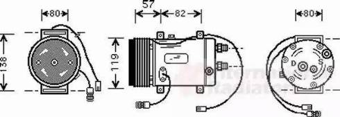 Van Wezel 0300K008 - Компрессор кондиционера autospares.lv