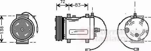 Van Wezel 0300K144 - Компрессор кондиционера autospares.lv