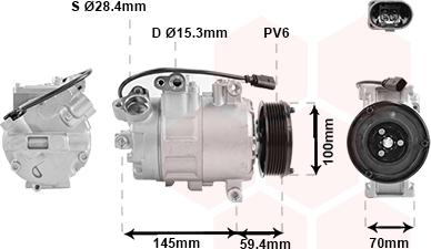 Van Wezel 0300K342 - Компрессор кондиционера autospares.lv