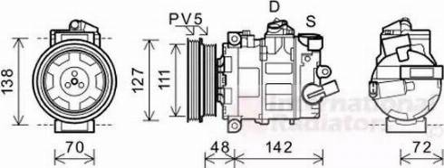 Van Wezel 0300K359 - Компрессор кондиционера autospares.lv