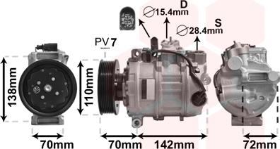 Van Wezel 0300K381 - Компрессор кондиционера autospares.lv