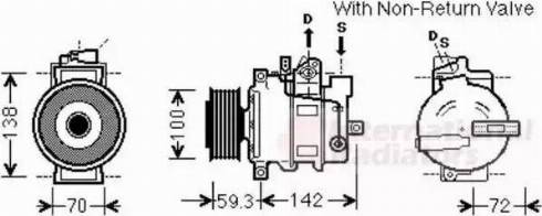 Van Wezel 0300K334 - Компрессор кондиционера autospares.lv