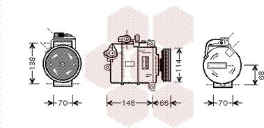 Van Wezel 0300K282 - Компрессор кондиционера autospares.lv