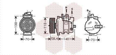 Van Wezel 0300K274 - Компрессор кондиционера autospares.lv