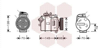 Van Wezel 0300K275 - Компрессор кондиционера autospares.lv