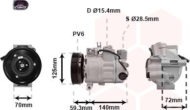 Van Wezel 0300K313 - Компрессор кондиционера autospares.lv