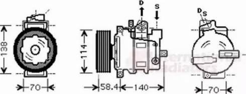 Van Wezel 0300K277 - Компрессор кондиционера autospares.lv