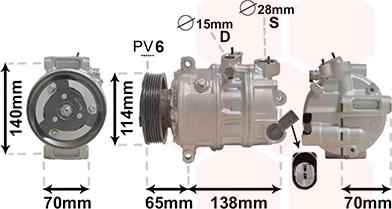 Van Wezel 0301K709 - Компрессор кондиционера autospares.lv