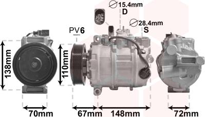 Van Wezel 0301K701 - Компрессор кондиционера autospares.lv