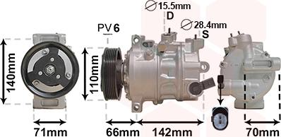 Van Wezel 0301K703 - Компрессор кондиционера autospares.lv