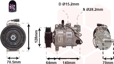 Van Wezel 0301K702 - Компрессор кондиционера autospares.lv