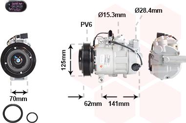 Van Wezel 0301K715 - Компрессор кондиционера autospares.lv