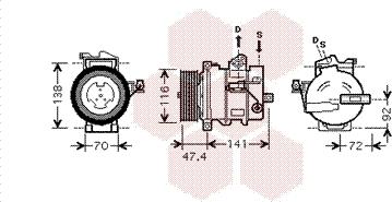 Van Wezel 0200K188 - Компрессор кондиционера autospares.lv