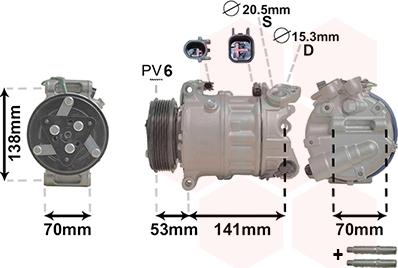 Van Wezel 0200K209 - Компрессор кондиционера autospares.lv