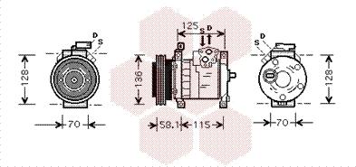 Van Wezel 0700K094 - Компрессор кондиционера autospares.lv