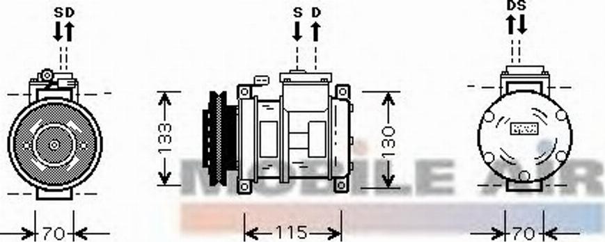 Van Wezel 0700K064 - Компрессор кондиционера autospares.lv